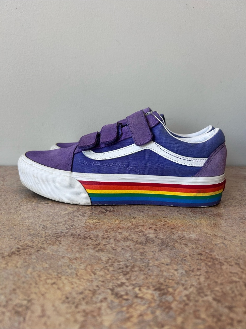 Vans Old Skool Rainbow Platform Purple  Snrakers size Men’s 8/Women’s 9.5
